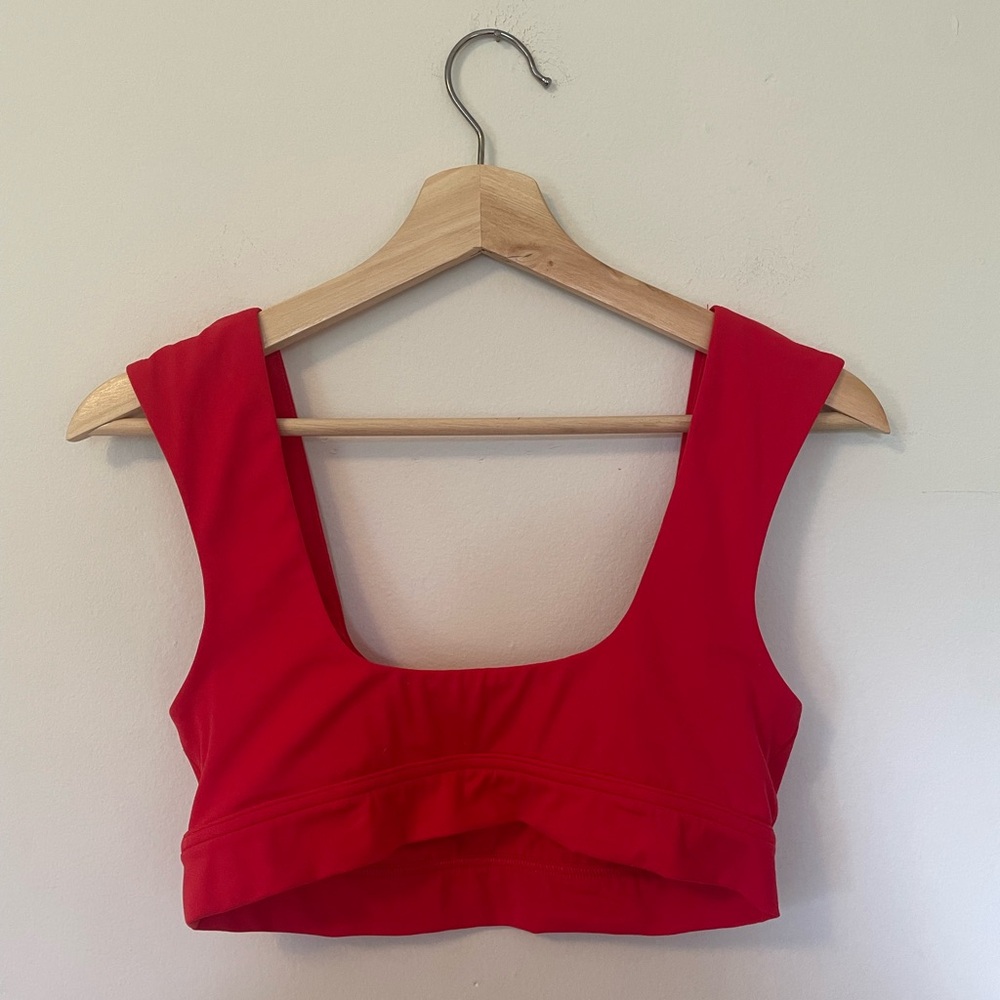 Red Scoop-Neck Two Piece Set - Picture 3 of 6